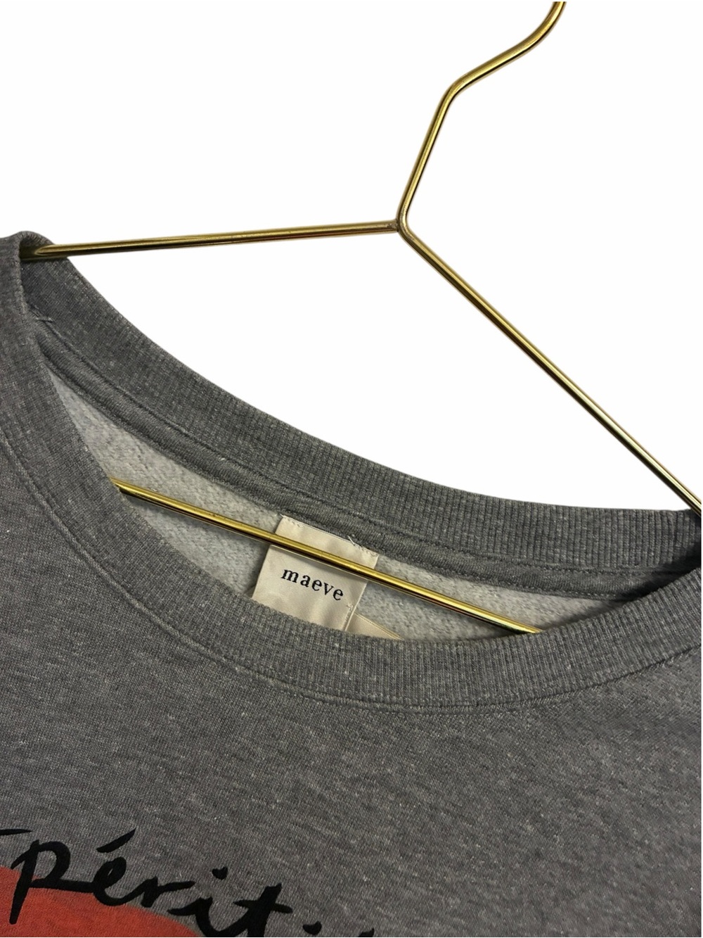 Maeve Natalia B Anthropologie Aperitif Graphic Sweatshirt Grey Small - Picture 3 of 6